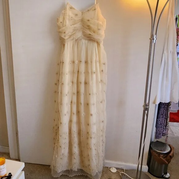 Dôen Heirloom Cardamine Dress Birch XXL Maxi Tulle Viscose Ethereal Flowers NWT - Picture 7 of 14